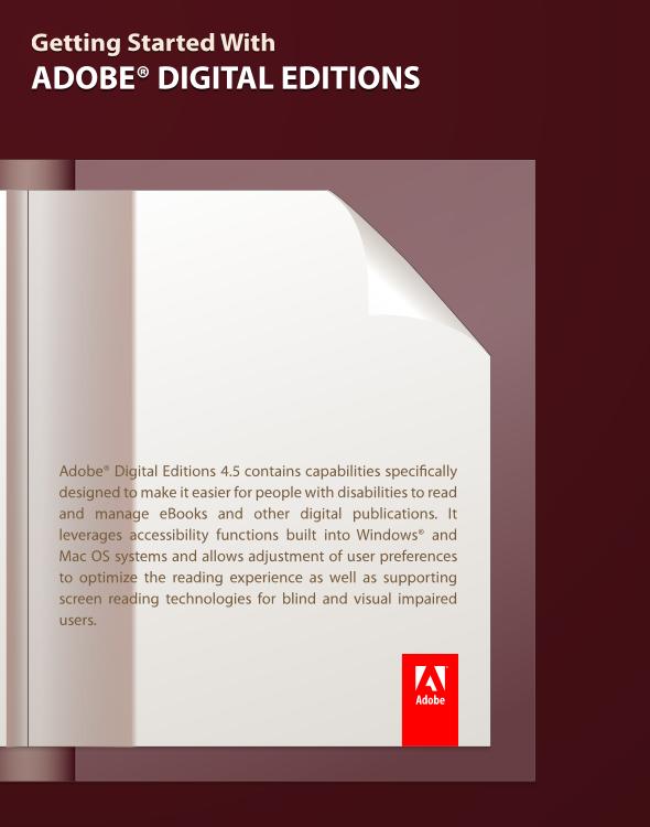 Getting Started with Adobe Digital Editions 4.5